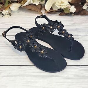 Bamboo floral slingback thong sandals Women's Size 8 ( Euro 38 )